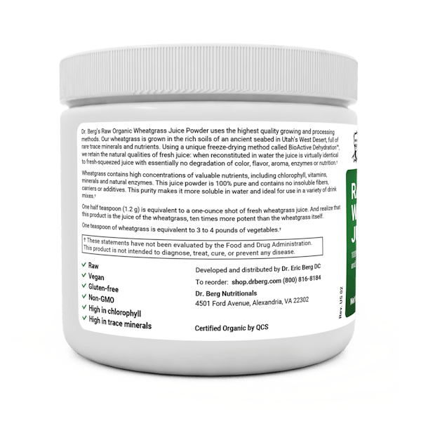 Raw Organic Wheatgrass Juice Powder Dr. Berg